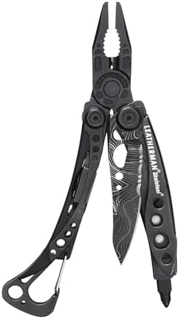 LEATHERMAN, Skeletool, 7-in-1 Lightweight, Minimalist Multi-tool for Everyday Carry (EDC), Home, Garden & Outdoors, Topographical Print