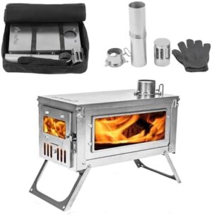 FIREHIKING Titanium Stove TOLA Portable Folding Tent Ta1 Stove 3.4lb for Camping Backpacking Hunting Cooking