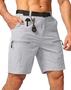 Men's Hiking Cargo Shorts Stretch Quick Dry Outdoor Tactical Shorts for Men with Multi Pocket for Fishing Casual