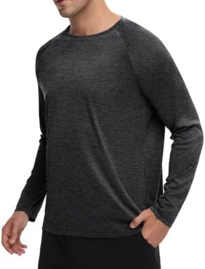 Long Sleeve Shirts for Men - Dry Fit Moisture Wicking Sun Protection UV UPF 50 Tee T Shirts for Fishing Workout Running