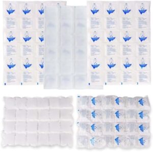 Dry Ice Packs for Shipping 5 Sheets Cold Ice Packs for Cooler Lunch Box Bags Ice Pack for Shipping Frozen Food Chocolate Perishables Candles, 24 Cells/Sheet,Dry Package Auto-Water Absorption