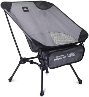 SHELTER Portable Camping Chair, Lightweight and Portable, Ideal for Petite Person and Kids, Low Seat Height Matched Camping Tables, for Hiking, Fishing, Outdoor Concert, RV