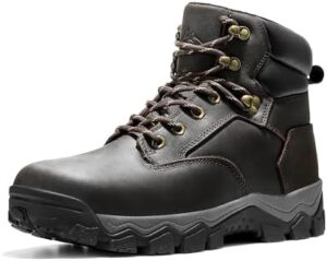 NORTIV 8 Men's Hiking Boots Waterproof Soft Toe Work Boots Leather Work Boots