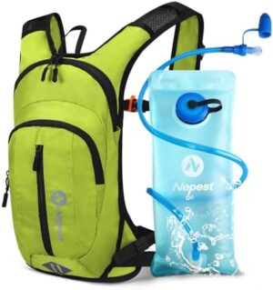 Hydration Pack Backpack for Women & Men, Lightweight Water Backpack with 2L Water Bladder for Hiking Cycling Running Biking