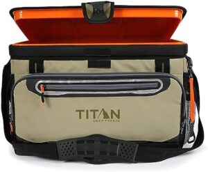 Titan Deep Freeze Cooler Zipperless Hardbody Cooler - Deep Freeze Insulation, HardBody Liner, and SmartShelf