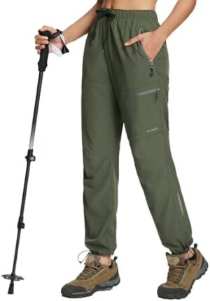 SPEXIAL Women's Hiking Pants Water Resistant Lightweight Quick Dry Travel Outdoor Cargo Pants with 4 Zipper Pockets