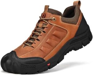 UPIShi Men's Hiking Waterproof Leather Outdoor Breathable Walking Casual Work Shoes