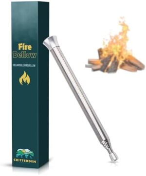 CRITTERDEN Collapsible Fire Bellow - Lightweight Fire Starting Tool for Camping - Essential Camping Gear