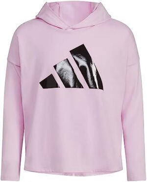 adidas Girls' Long Sleeve Hooded Graphic Tee