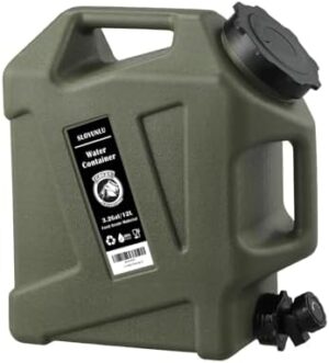 3.2 Gallon Water Storage Containers BPA Free for Camping, Large Capacity Water Tank with Spigot, Portable Emergency Water Storage for Outdoor Camping & Survival Kit