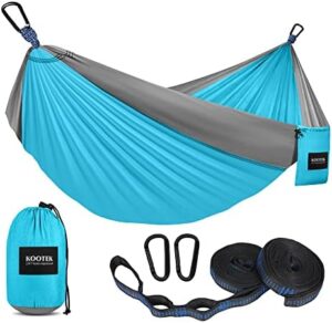 Kootek Camping Hammock, Camping Essentials, Lightweight Portable Double & Single Hammock with Tree Straps, Camping Gear for Outside Hiking Camping Beach Backpack Travel