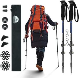 Collapsible Trekking Poles for Hiking 2 Pack - Adjustable Aluminum Hiking Poles, Lightweight Nordic Walking Sticks for Women, Men, Seniors, Kids, Hiking Sticks for Backpacking by Underwood Aggregator