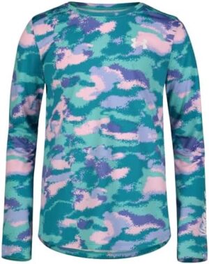 Under Armour Girls' Outdoor Long Sleeve Tee, Stylish Crew Neckline, Logo & Printed Designs, UPF 50+