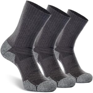 CWVLC Crew Hiking Socks, Cushion, Moisture Wicking, Arch Compression Boot Socks