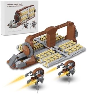 Platoon Attack Craft Building Set,Battle Droid Army Clone Soldiers Troop Carrier Action Figures Building Kit Toys for 6+(539PCS)