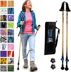 York Nordic Motivator Walking Poles for Balance and Rehab - Patented Stability Grips - Lightweight, Adjustable, and Collapsible - 2 Pieces Adjustable w/flip Locks - Heights 4'6" up to 6'2" - 230 lbs