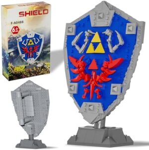 BOTW Hylian Shield Building Block Set, Breath of The Wild Shield Toy with Handle and Base Building Blocks for Game Model Collectors Kids Ages 6+ Year Old (314 Pieces)