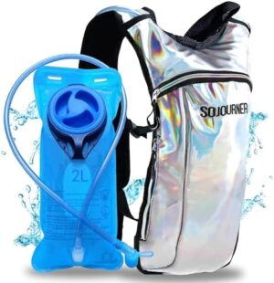 Sojourner Hydration Pack, Hydration Backpack - Water Backpack with 2l Hydration Bladder, Festival Essential - Rave Hydration Pack Hydropack Hydro for hiking, running, biking, festival gear