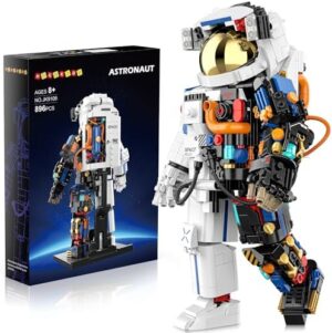 HOGOKIDS Astronaut Space Building Set - 896 PCS Space Building Blocks Toys with Display Stand & Two Helmets | Astronaut Collection for Adults, Valentines Birthday Gift for Kids Boys Aged 8 9 10 11 12+