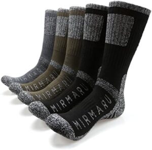 MIRMARU Men's 5 Pairs Multi Performance Outdoor Sports Hiking Trekking Crew Socks