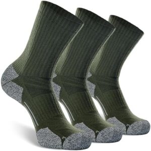 CWVLC Crew Hiking Socks, Cushion, Moisture Wicking, Arch Compression Boot Socks