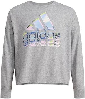 adidas Girls' Long Sleeve Waist Crew Tee T-Shirt