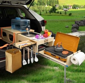 Jagahaha Ultimate Overland Kitchen - All-in-One Camp Kitchen Box with Washing, Chopping, and Cooking Features - Quick 30 Second Set Up - Perfect for Overland Adventures!