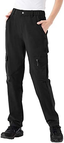 Rdruko Women's Hiking Cargo Pants Water-Resistant Quick Dry UPF 50+ Travel Camping Work Pants Zipper Pockets