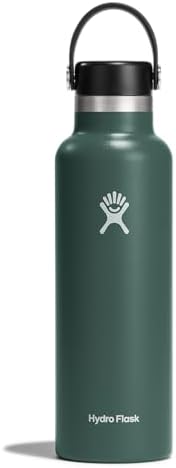 Hydro Flask Stainless Steel Standard Mouth Water Bottle with Flex Cap and Double-Wall Vacuum Insulation