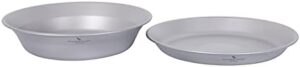 Boundless Voyage Ultralight Titanium Bowl Pan Plate Dish with Carry Bag Outdoor Camping Portable Tableware Cookware (2 Pcs Set (Shallow Bowl+Plate))