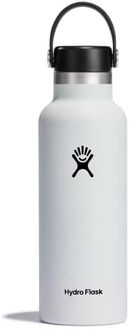 Hydro Flask Stainless Steel Standard Mouth Water Bottle with Flex Cap and Double-Wall Vacuum Insulation