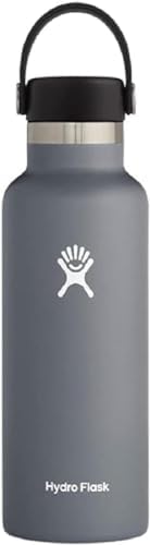 Hydro Flask Stainless Steel Standard Mouth Water Bottle with Flex Cap and Double-Wall Vacuum Insulation