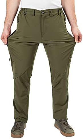 Postropaky Mens Hiking Quick Dry Lightweight Waterproof Fishing Pants Outdoor Travel Climbing Stretch Pants