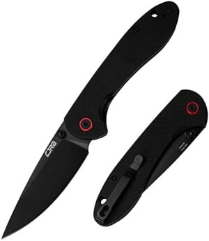 CJRB CUTLERY Folding Knife Feldspar(J1912) AR-RPM9 Powder Steel Black PVD Blade G10 Handle Pocket Knife EDC Knife,Matta Black Handle