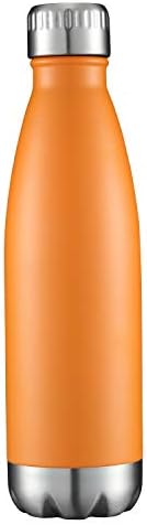 HASLE OUTFITTERS 17oz Stainless Steel Water Bottles, Vacuum Insulated Water Bottles Double Walled Powder Coated Reusable Metal Sports Water Bottles Keep Drinks Hot and Cold, Orange, 1Pack