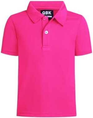 QBK Toddler to Youth Boys' Performance Polo Kids Collared Golf Shirt School Uniform