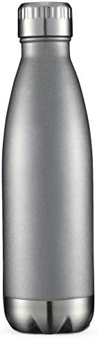 HASLE OUTFITTERS 17oz Stainless Steel Water Bottles, Vacuum Insulated Water Bottles Double Walled Reusable Metal Sports Water Bottles Keep Drinks Hot and Cold, Gray, 1Pack