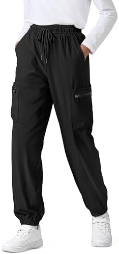 Boys Cargo Pants Kids Water Resistant Athletic Hiking Pants Lightweight Quick Dry