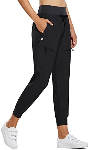 BALEAF Women's Joggers Lightweight Hiking Pants High Waist 5 Zipper Pockets Quick Dry Travel Athletic UPF50+