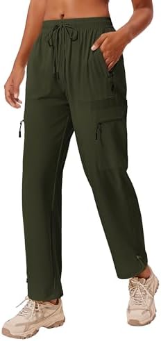 PINSPARK Hiking Pants Women Waterproof Quick Dry Cargo Lightweight UPF 50+ Outdoor Joggers with Zip pockets