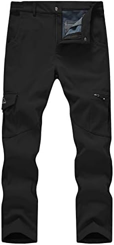 TBMPOY Men's Snow Ski Waterproof Snowboard Pants Winter Outdoor Softshell Hiking Fleece Lined Wear Resistant Windproof