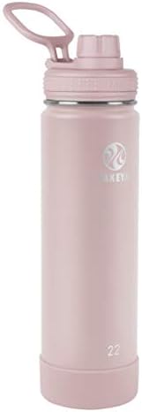 Takeya Actives 22 oz Vacuum Insulated Stainless Steel Water Bottle with Spout Lid, Premium Quality, Blush