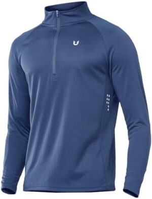 NORTHYARD Men's Running Shirt Long Sleeve Quarter Zip Pullover Moisture Wicking Quick Dry Athletic Workout Shirts