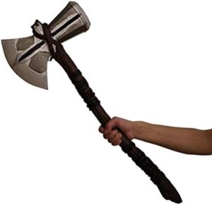 damdos Halloween Prop Cosplay Weapon 72cm PU Foam Axe Hammer Storm Battle Breaker Axe Birthdays Gifts