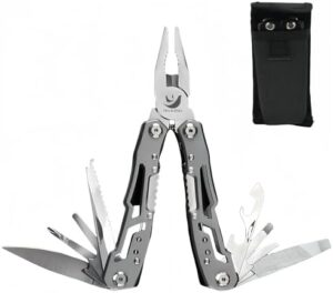 Professional Portable 14-in-1 Multitool for Outdoor Camping and EDC - Reliable Blade, Ergonomic Design, Compact and Convenient, Safety First - Versatile Utility - Black