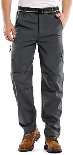 Jessie Kidden Mens Waterproof Hiking Pants, Outdoor Snow Ski Fishing Fleece Lined Insulated Soft Shell Winter Pants