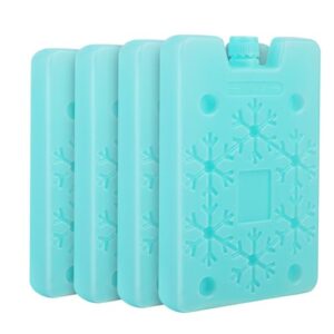 4-Pack Ice Packs for Lunch Boxes Cooler Insulated Bags Reusable Flexible Cold Long Lasting Camping Thin Small Pack Medium Freezer Accessories Essentials Storage Sandwich Light Green