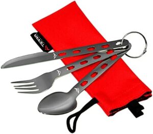 Camping Fork Spoon Knife Set - Cutlery For Hiking With Case - Travel Cutlery Set - Backpacking Utensils - Camp Utensils