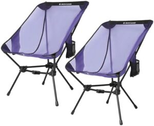 ROCK CLOUD 2 Pack Portable Camping Chair Ultralight Folding Chairs Outdoor Large-Size Suitable for Camp Hiking Backpacking Lawn Beach Sports (Violet Mesh-Large)