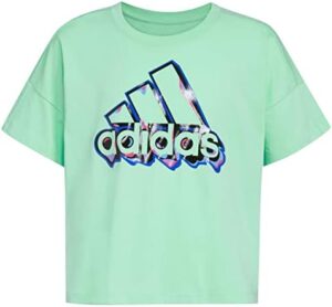 adidas Girls' Short Sleeve Loose Boxy Tee